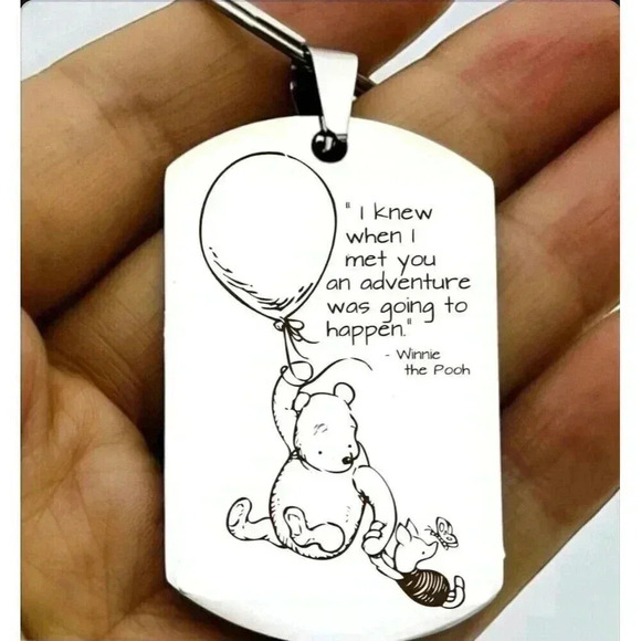 Winnie The Pooh Bear Hot Cute Inspiration Quote Art Keychain Balloon - Picture 1 of 1